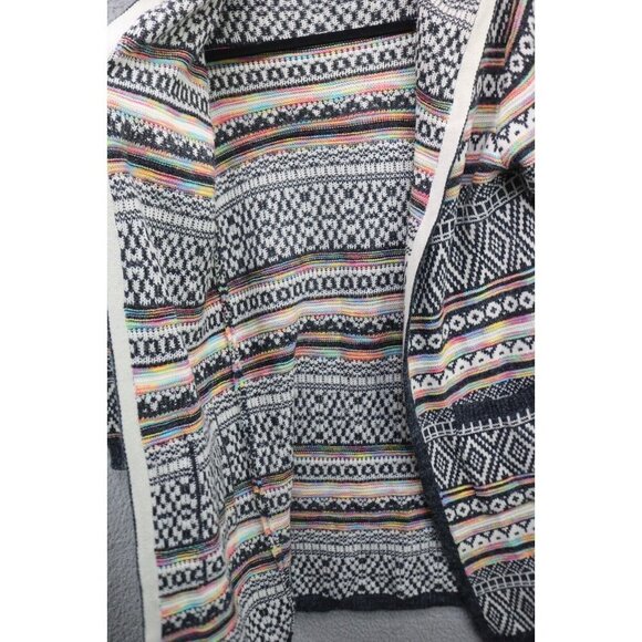 Monteau LA Aztec Long Hooded Open Cardigan-Size Small-Pockets - Picture 3 of 10